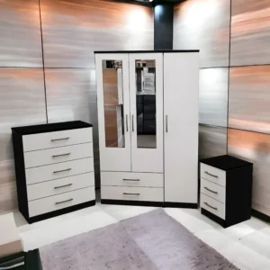 3-door-mirrored-wardrobe-With-1-chest-1-sidetable-front-white-side-black-scaled