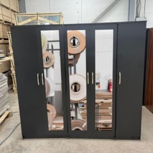 Classic 5 door mirrored wardrobe with 3 mirrors