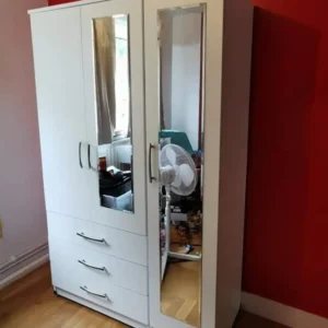 Elegant 3 door wardrobe with 2 mirrors and 3 drawers