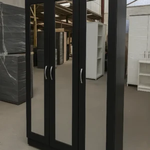 3 door black wardrobes